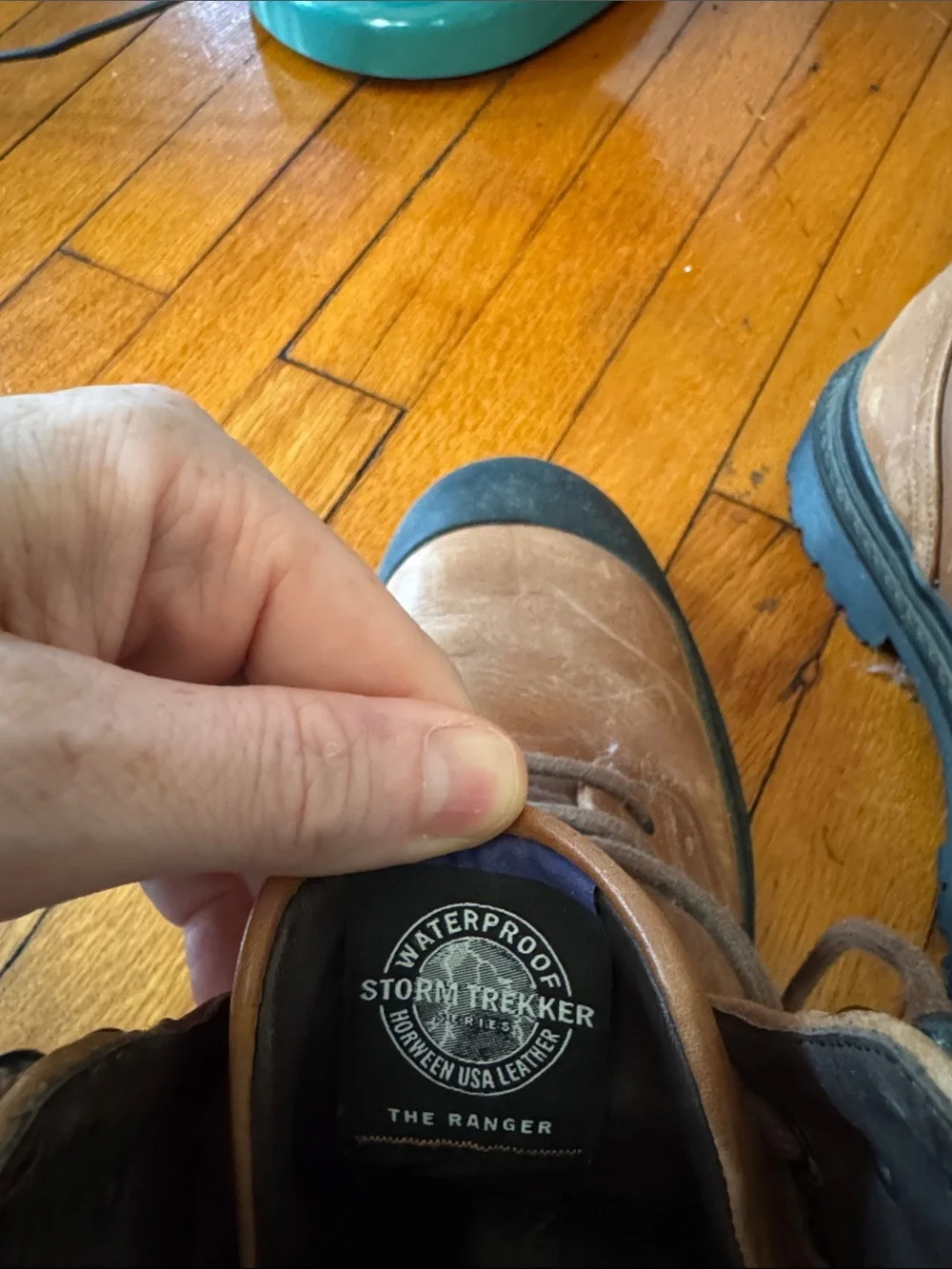 Allen Edmonds Brown Leather Boots with Black Toe Cap